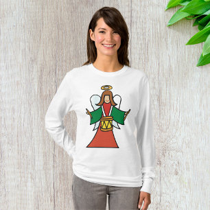 Weihnachtsangel Drummer Holiday Music Design T-Shirt