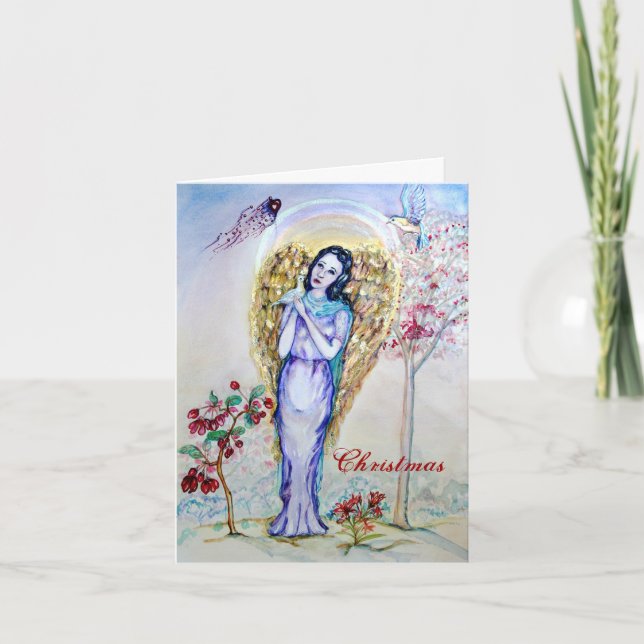 Weihnachtsangel-Liebe Feiertagskarte (Vorderseite)