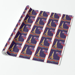 Weihnachtsangel Twinkling Eiffelturm Geschenkpapier
