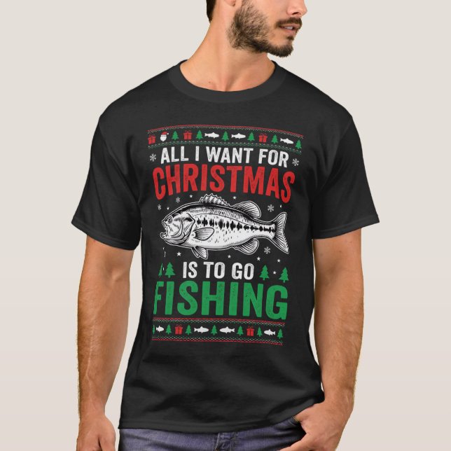 Weihnachtsangeln-Bass-Hässlicher Pullover (Vorderseite)