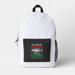 Weihnachtsangeln Bass hässlicher Pullover Bedruckter Rucksack