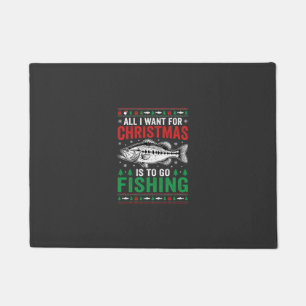 Weihnachtsangeln Bass hässlicher Pullover Fußmatte