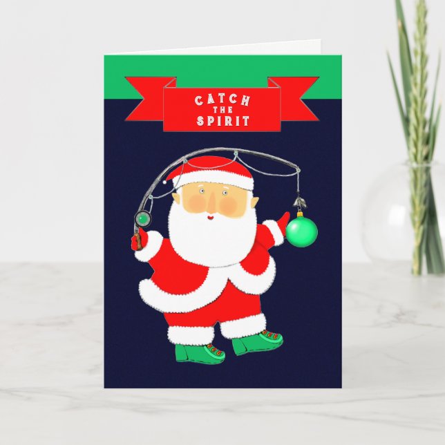 Weihnachtsangeln Feiertagskarte (Vorderseite)