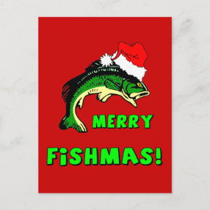 Weihnachtsangeln Feiertagspostkarte