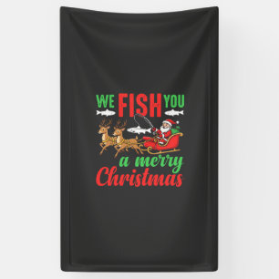 Weihnachtsangeln Frohe Fische Ihnen Banner