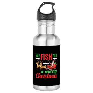 Weihnachtsangeln Frohe Fische Ihnen Edelstahlflasche