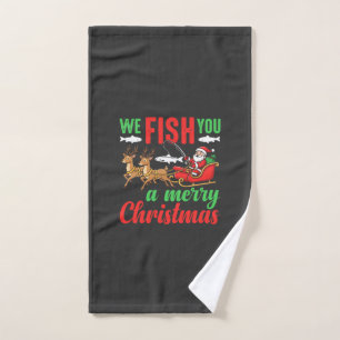 Weihnachtsangeln Frohe Fische Ihnen Handtuch