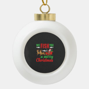 Weihnachtsangeln Frohe Fische Ihnen Keramik Kugel-Ornament