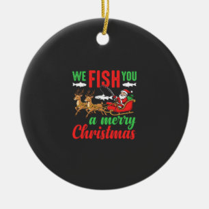 Weihnachtsangeln Frohe Fische Ihnen Keramik Ornament