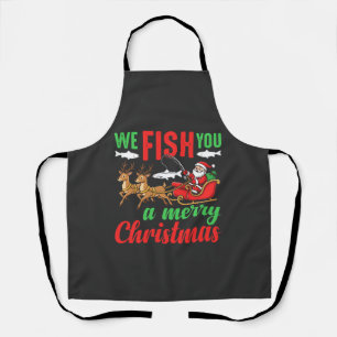 Weihnachtsangeln Frohe Fische Ihnen Schürze