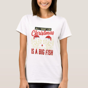 Weihnachtsangeln Großer Fisch Feiertag T-Shirt