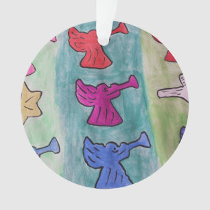 WeihnachtsAngeln mit Trompeten Akrylus Ornament