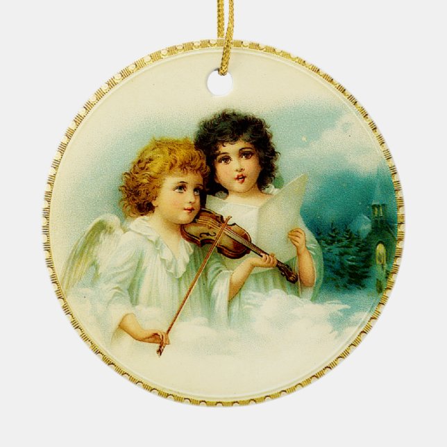 WeihnachtsAngels Keramikornament (Vorne)