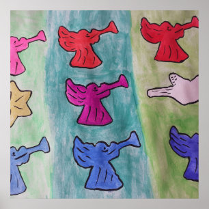 WeihnachtsAngels mit Trumpets Poster