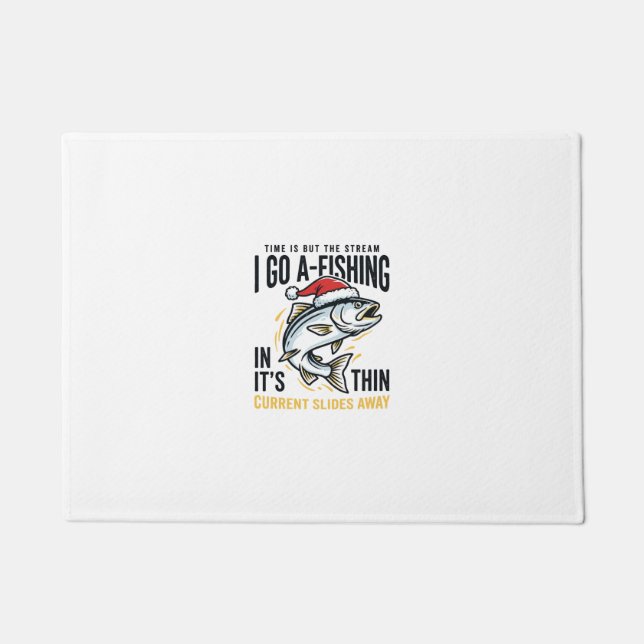 Weihnachtsangler-Stream-Zitat-Design Fußmatte (Vorderseite)