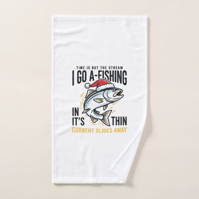 Weihnachtsangler-Stream-Zitat-Design Handtuch (Handtuch)