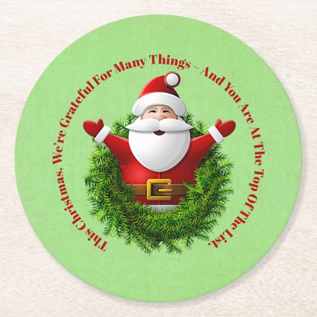 Weihnachtsankündigung Business Office Weihnachten Runder Pappuntersetzer (Vorderseite)