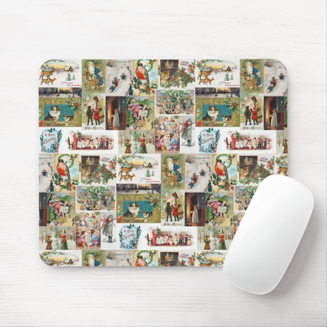Weihnachtsantike Collage Xmas Mousepad (Mit Mouse)