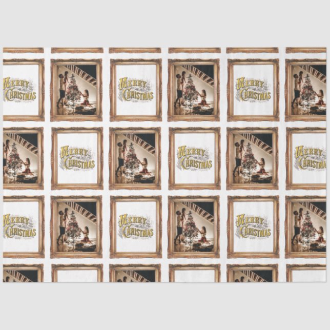 Weihnachtsantikes Foto Seidenpapier (Vorderseite)