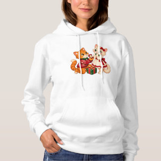 Weihnachtsantrag Katzen Verlobungsdesign Hoodie