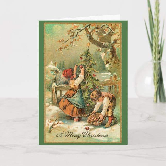 Weihnachtsapfel-Karte Feiertagskarte (Vorderseite)