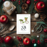 Weihnachtsäpfel und Pinien Winterhochzeit Tischnummer<br><div class="desc">Mit diesen festlichen Tischnummern führen Sie Ihre Gäste zu den Plätzen,  die mit einem bezaubernden Fahrradkorb mit Weihnachtsäpfeln,  Kiefern und Fichten gefüllt sind. Dieses einzigartige Design verbindet rustikalen Charme mit saisonaler Eleganz. Das skurrile Fahrrad verleiht Ihrer Weihnachtsfeier eine spielerische Touch und schafft eine warme und einladende Atmosphäre.</div>