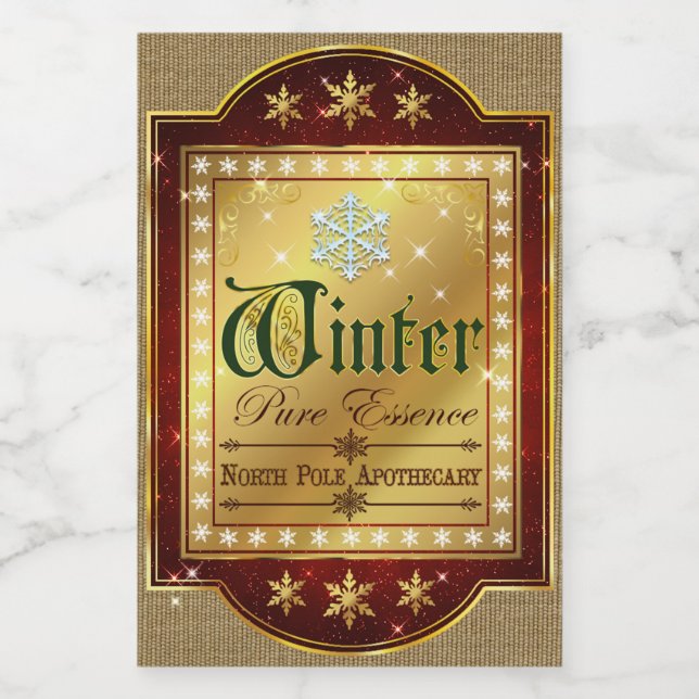 Weihnachtsapothecar Winter Essence Label Lebensmitteletikett (Einzelnes Label)