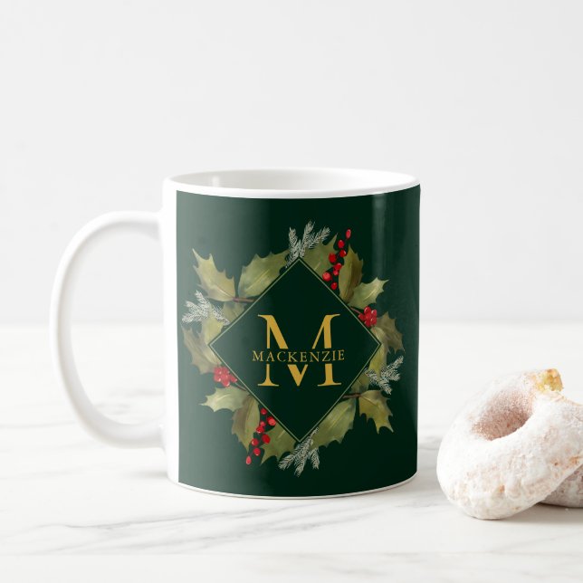 WeihnachtsAquarell-großer Kaffeetasse (Mit Donut)