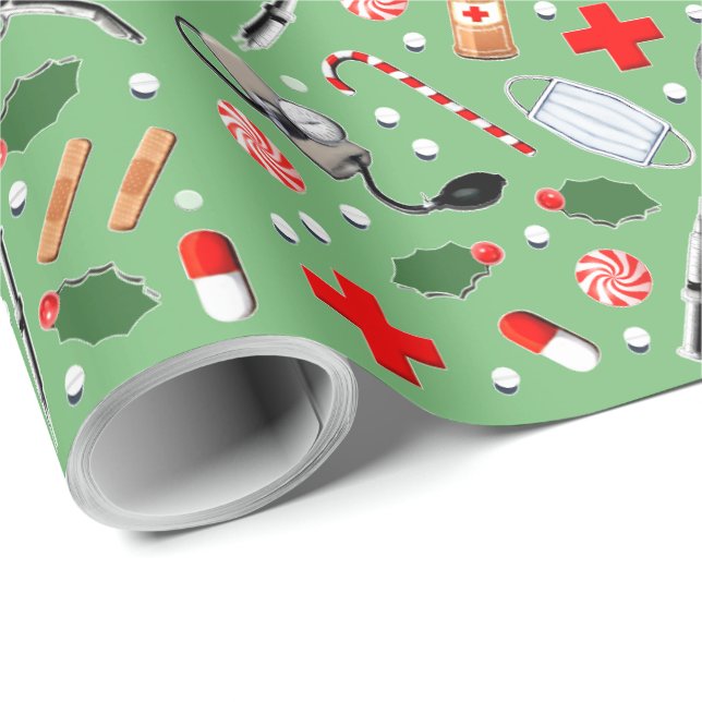 Weihnachtsarzt Geschenkpapier (Rolleneckpunkt)