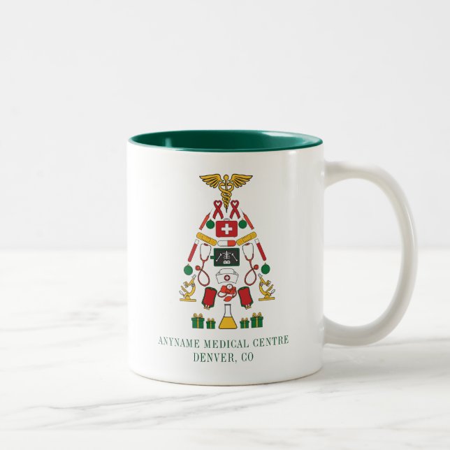 Weihnachtsärzte und Krankenpfleger Zweifarbige Tasse (Rechts)