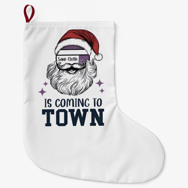 Weihnachtsassistent RN Nurse Santa Xmas Großer Weihnachtsstrumpf (Vorderseite)