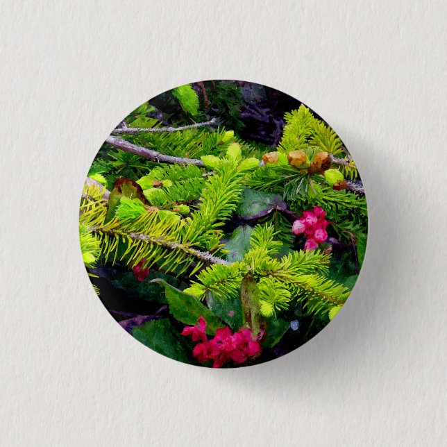 Weihnachtsast Button (Vorderseite)