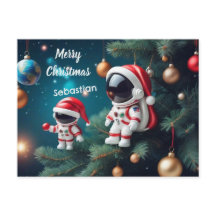 Weihnachtsastronaut feiert Weihnachten
