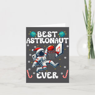 Weihnachtsastronaut jemals Santa Hut Schneeflocken Karte