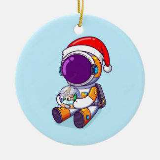 Weihnachtsastronaut Keramik Ornament