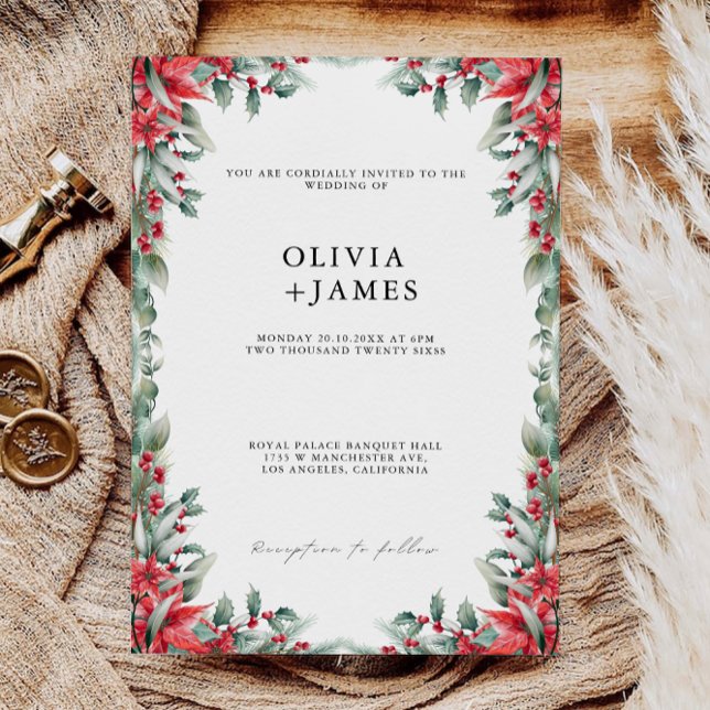 Weihnachtsaufenthalt Einladungen Vorlage (Christmas Wedding Invites Template)