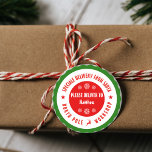 Weihnachtsaufkleber aus der Santa Workshop Nordpol Runder Aufkleber<br><div class="desc">Weihnachtsaufkleber aus der Santa Workshop Nordpol</div>
