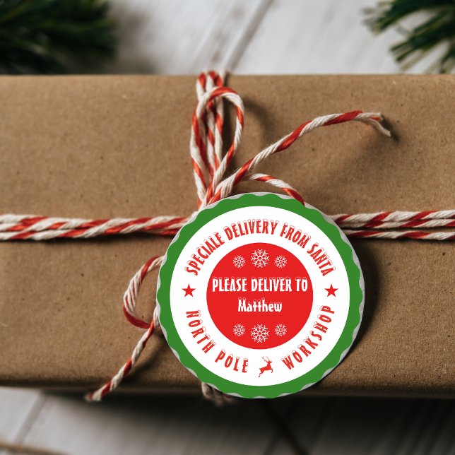 Weihnachtsaufkleber aus der Santa Workshop Nordpol Runder Aufkleber (Von Creator hochgeladen)