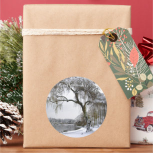 Weihnachtsaufkleber Custom Christmas Trecker Runder Aufkleber