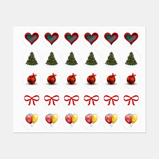 Weihnachtsaufkleber Etiketten (Blatt)