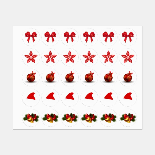 Weihnachtsaufkleber Etiketten (Blatt)