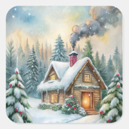 Weihnachtsaufkleber - Feierliche Etiketten & Feier Quadratischer Aufkleber