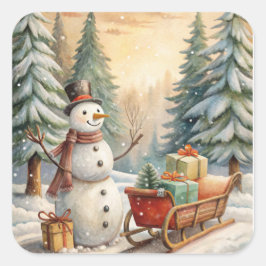 Weihnachtsaufkleber - Feierliche Etiketten & Feier Quadratischer Aufkleber