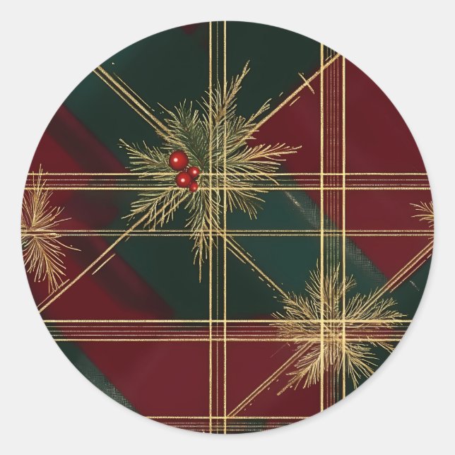 Weihnachtsaufkleber - Feierliche Etiketten & Feier Runder Aufkleber (Vorderseite)