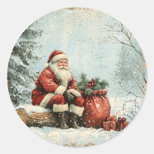Weihnachtsaufkleber - Feierliche Etiketten & Feier Runder Aufkleber (Vorderseite)