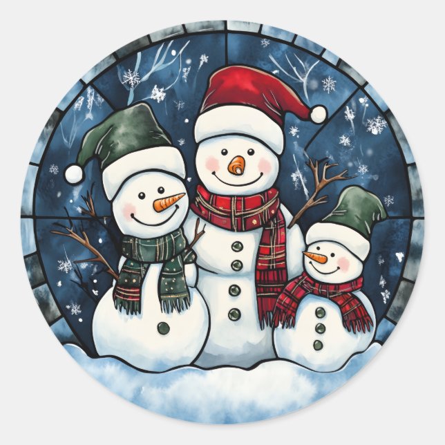 Weihnachtsaufkleber - Feierliche Etiketten & Feier Runder Aufkleber (Vorderseite)
