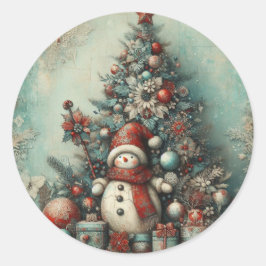 Weihnachtsaufkleber - Feierliche Etiketten & Feier Runder Aufkleber