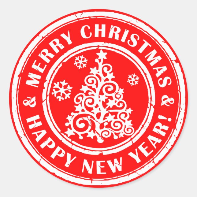 Weihnachtsaufkleber Festliche Umschlag Aufkleber (Vorderseite)