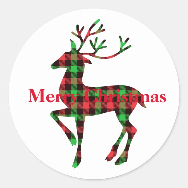 Weihnachtsaufkleber Frohe Weihnachtsbaum Runder Aufkleber (Vorderseite)