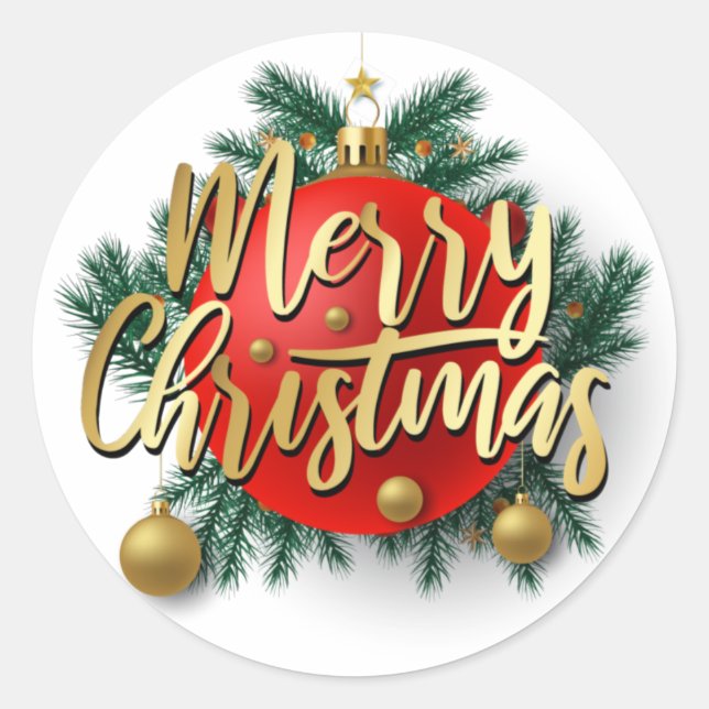 Weihnachtsaufkleber für die Geschenketikettierung Runder Aufkleber (Vorderseite)